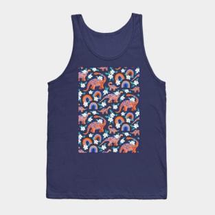 Little Dotty Dinos with Rainbows and Flowers Tank Top